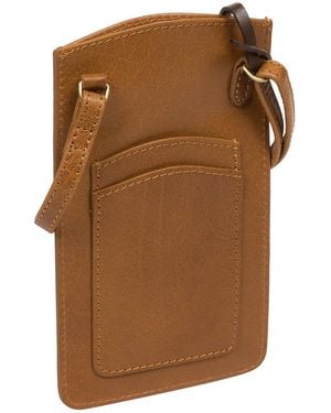 Conkca 'Siren' Dark Tan Leather Cross Body Phone Bag - Brown