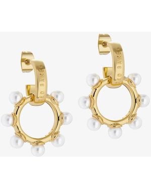 Ted Baker Petunaa Tone Glass Pearl Bubble Drop Hoop Earrings Tbj3283-02-28 - Metallic
