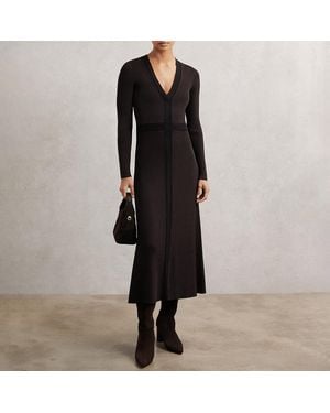 Reiss Laura Craft Detail Knitted Dress - Black