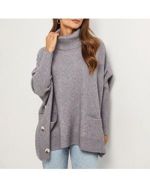 Sofiacashmere Cashmere Roll Neck Jumper - Grey