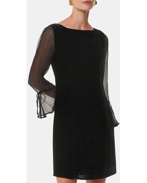 Whistles Myla Velvet Mini Dress - Black