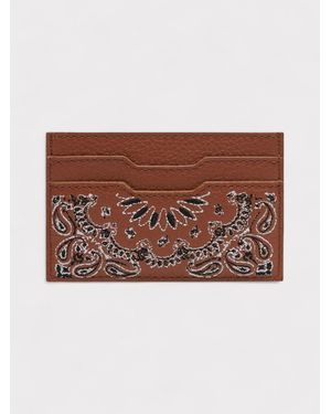 Amiri Leather Bandana Cardholder - Brown