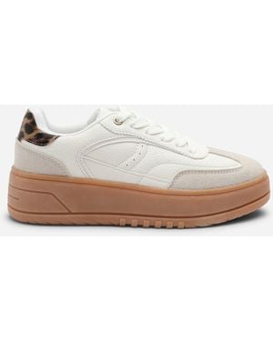 Where's That From Xia Low Wedge Lace-Up Trainer - White