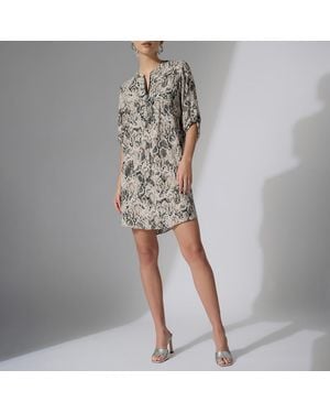 Joseph Ribkoff Snake Print Zip Dress - Grey