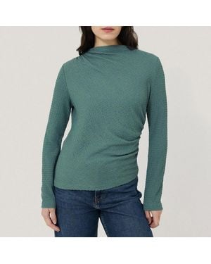 Jigsaw Crinkle Jersey Drape Top - Green