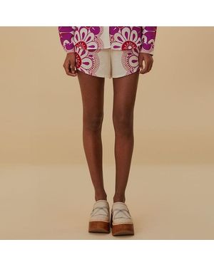 FARM Rio Maia Linen Blend Shorts - Pink
