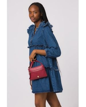 Conkca 'Sweetie' Orchid Leather Cross Body Bag - Blue