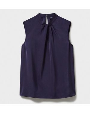 Crew Ida Twist Neck Blouse - Blue