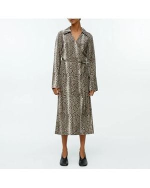 ARKET Multi Snake Print Wrap Midi Dress - Green