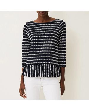 Phase Eight Ivory Binky Stripe Top - Black