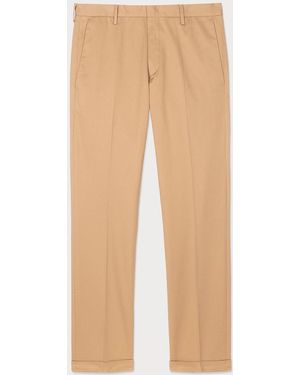 Paul Smith Camel Stretch Cotton Blend Trousers - Natural