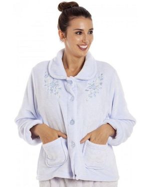 CAMILLE Button Bed Jacket - White