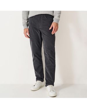 Crew Charcoal Parker Straight Cord Trousers - Grey