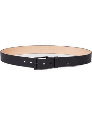 Paul Smith Stripe Buckle Belt - Black