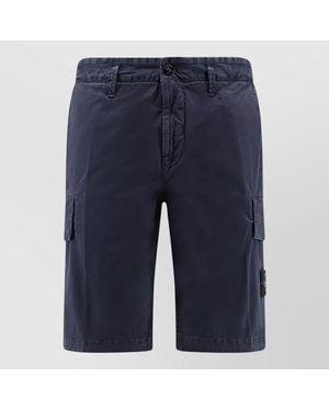 Stone Island Cotton Cargo Shorts - Blue