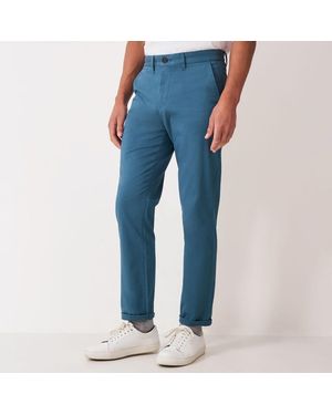 Crew Straight Cotton Blend Chino Trousers - Blue