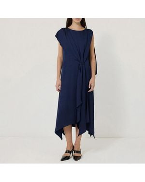 Jigsaw Drape Cape Dress - Blue