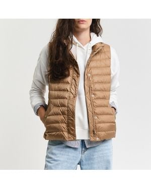 GANT Camel Light Down Padded Gilet - Brown