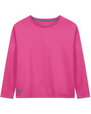 Lounge Organic Cotton Boxy Sweatshirt Hot - Pink