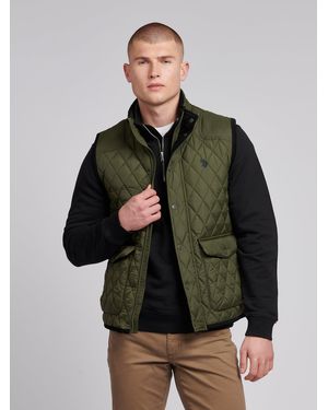 U.S. POLO ASSN. U. Polo Assn. Khaki Quilted Hacking Gilet - Grey