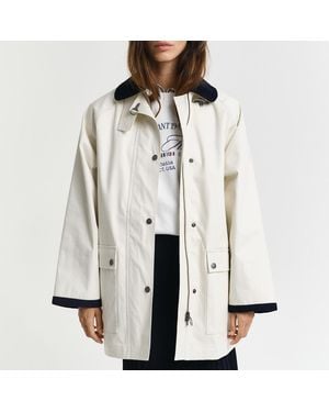 GANT Ecru Contrast Collar Saling Jacket - White