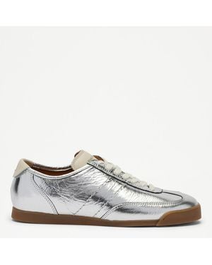 Russell & Bromley Budds Leather Lace Up Trainers - White