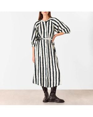 Whistles Hazy Stripe Mabel Dress - White