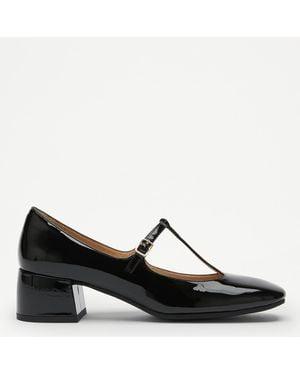 Russell & Bromley Tabby Patent Heeled Shoes - Black