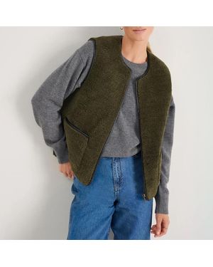 Wyse Dark Willow Borg Gilet - Green