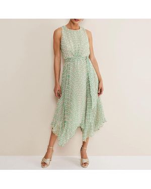 Phase Eight Vanya Pleated Midi Dress - Green