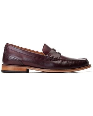 Base London Burgundy Garfield Penny Loafer - Red