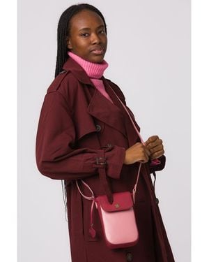 Conkca 'Buzz' Blush And Orchid Leather Cross Body Phone Bag - Red