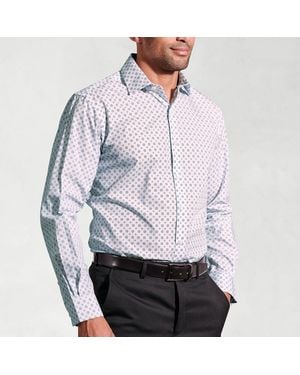 Brook Taverner Tailored Fit Starburst Print Shirt - Grey