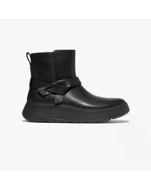 Fitflop Folded-Knot Heeled Ankle Boots - Black