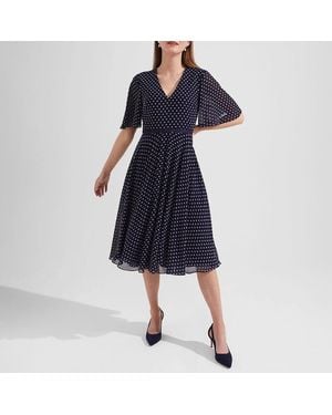 Hobbs Print Celia Dress - Blue