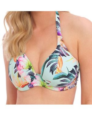 Fantasie Mint Multi Paradiso Halter Bikini Top - Blue