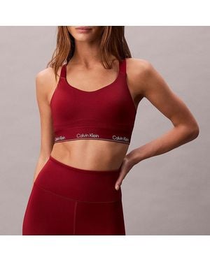 Calvin Klein Breathable Quick-Dry High Impact Sports Bra - Red