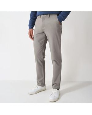 Crew Light Straight Cotton Blend Chino Trousers - Grey