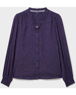 Crew Celeste Frill Neck Blouse - Purple