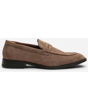 Where's That From Gavin Suede Slip On Penny Loafer - Brown
