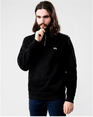 Lacoste Core Essentials Quarter Zip Jumper - Black