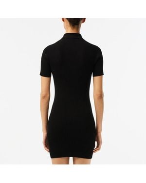 Lacoste Quarter Zip Polo Shirt Dress - Black