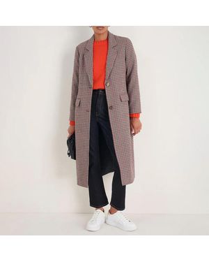 Wyse Dogtooth Check Emilia Wool Blend Coat - Multicolour