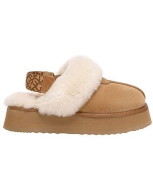 EVER AU Chestnut Wagtail Platform Slippers - Natural