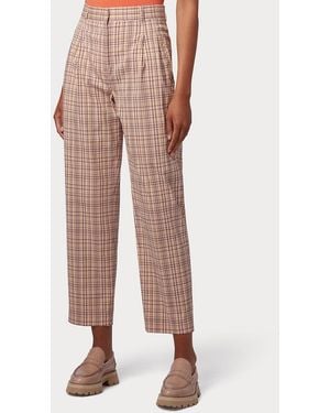Paul Smith Check Cotton Blend Barrel Leg Trousers - Pink