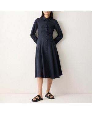 Jigsaw Panelled Shirt Dress - Blue