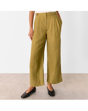 Whistles Millie Linen Trousers - Green