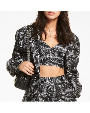 Michael Kors Linen Sonoran Palm Blazer - Black