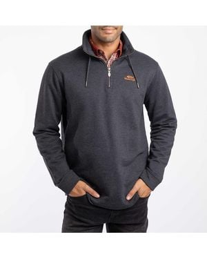Weird Fish Brampton Branded 1/4 Zip Sweatshirt - Blue