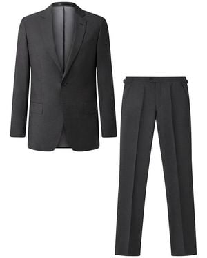 Kilgour Savile Row Two Tone 2 Piece Wool Suit - Black